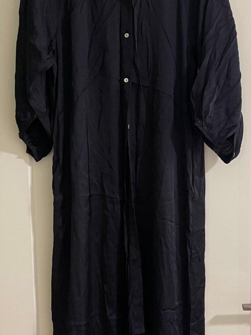 Cali by Cali Dreaming Black Button-Front Shirt Dress Size M